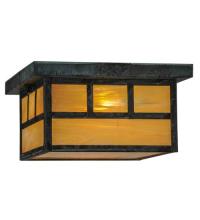 Meyda Yellow 52682 - 12"Sq Hyde Park Double Bar Mission Flushmount