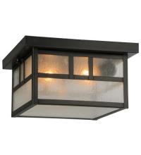 Meyda Yellow 52694 - 12"Sq Hyde Park Double Bar Mission Flushmount