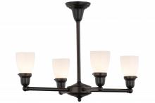 Meyda Yellow 56476 - 27"W Revival Oyster Bay Goblet 4 LT Chandelier