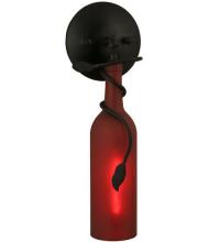 Meyda Yellow 65456 - 5"W Tuscan Vineyard Frosted Red Wine Bottle Wall Sconce