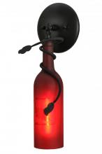 Meyda Yellow 65460 - 5"W Tuscan Vineyard Etched Grapes Wine Bottle Wall Sconce