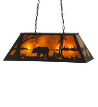 Meyda Yellow 66368 - 33"L Bear at Lake Oblong Pendant