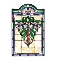 Meyda Yellow 67136 - 22"W X 35"H Nouveau Lily Stained Glass Window