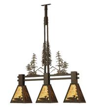 Meyda Yellow 70028 - 30"L Loon Tall Pines 3 LT Island Pendant