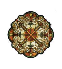 Meyda Yellow 71235 - 25"W X 25"H Galway Medallion Stained Glass Window