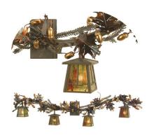 Meyda Yellow 72263 - 52" Wide Oak Leaf Valley View 4 Light Vanity Light