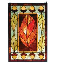 Meyda Yellow 73207 - 21"W X 31"H Harvest Festival Stained Glass Window