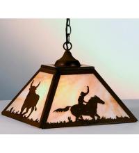 Meyda Yellow 74034 - 16" Square Rustlers Pendant
