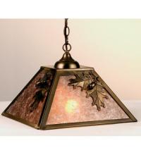 Meyda Yellow 76317 - 16" Square Oak Leaf & Acorn Pendant