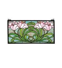 Meyda Yellow 79950 - 22"W X 11"H Calla Lily Stained Glass Window