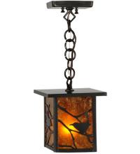 Meyda Yellow 83422 - 6.5"Sq Hyde Park Song Bird Mini Pendant