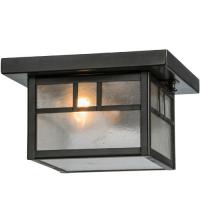 Meyda Yellow 87268 - 8"Sq Hyde Park Double Bar Mission Flushmount