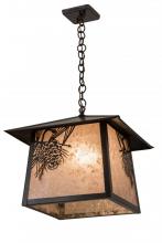 Meyda Yellow 92502 - 16"Sq Stillwater Winter Pine Pendant