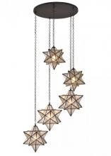Meyda Yellow 99178 - 45" Wide Moravian Star 5 Light Cascading Pendant