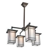 Meyda Yellow 82505 - 33"W Hyde Park Wright 4 LT Chandelier