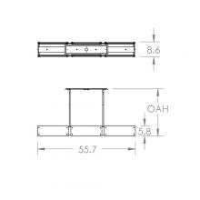 Hammerton PLB0044-56-FB-BG-001-L3 - Textured Glass Linear - 56-Inch (LED)