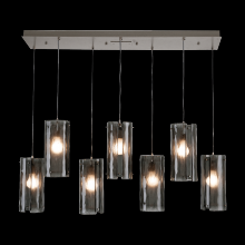 Hammerton PLB0044-07-FB-FS-C01-E2 - Textured Glass Linear 7pc Multi-Pendant