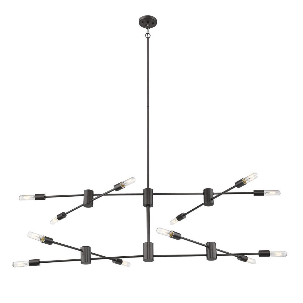 12x60W Multi Light Linear Pendant w/ Bronze Finish