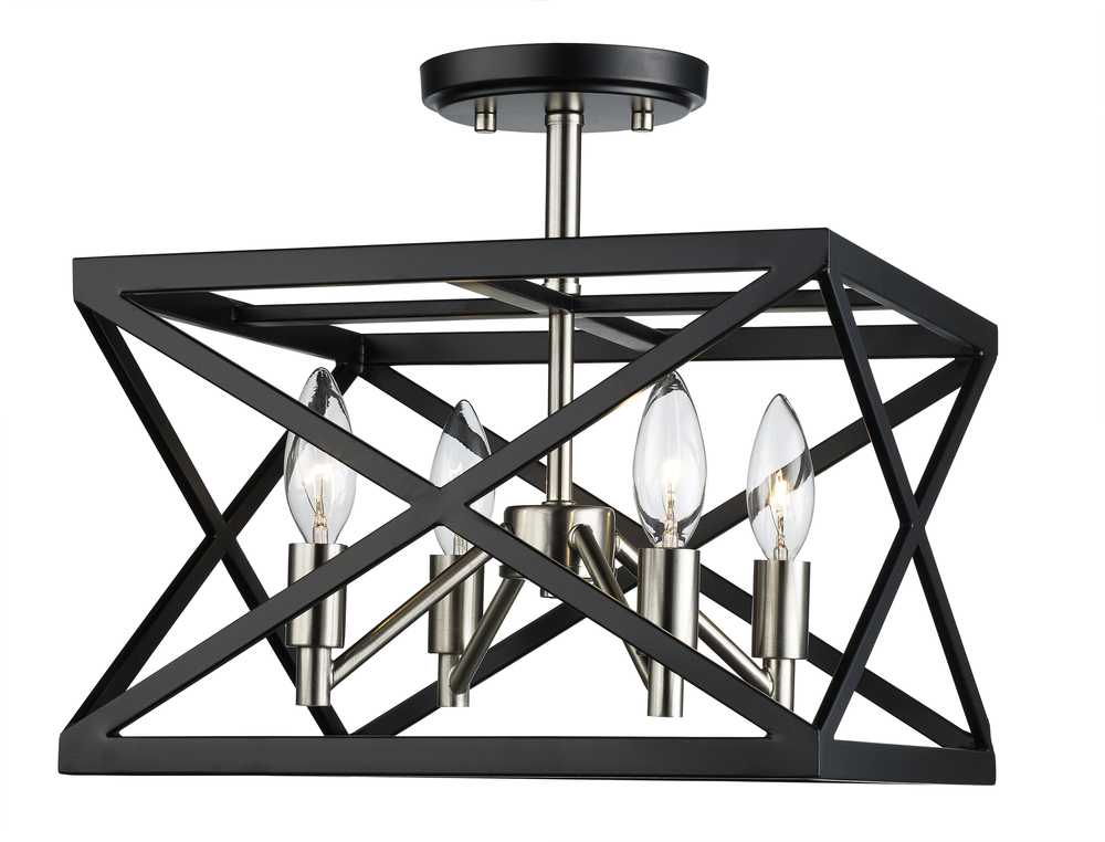 4LT SEMI-FLUSH AWRY STEEL-ROB/