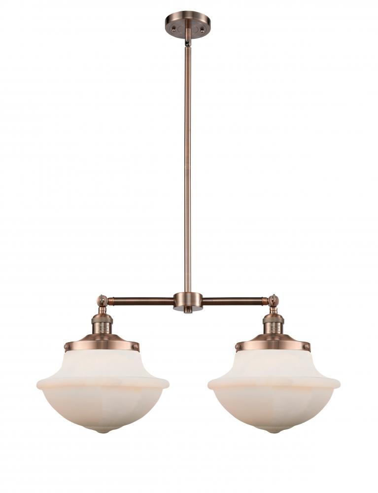 Oxford - 2 Light - 25 inch - Antique Copper - Stem Hung - Adjustable Island Light