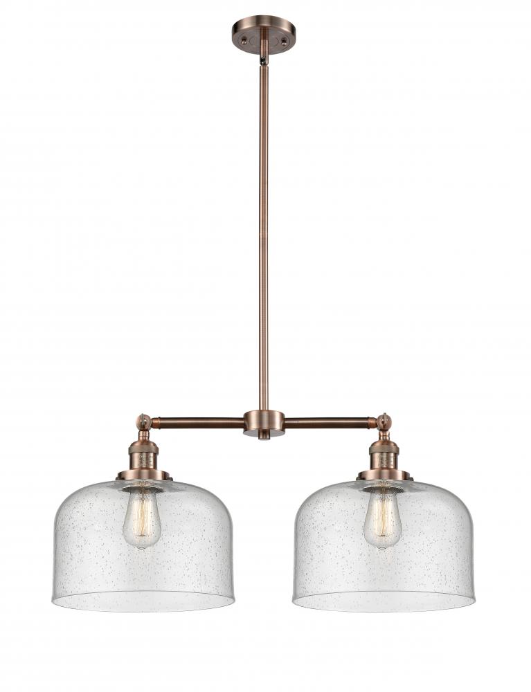 Bell - 2 Light - 21 inch - Antique Copper - Stem Hung - Adjustable Island Light