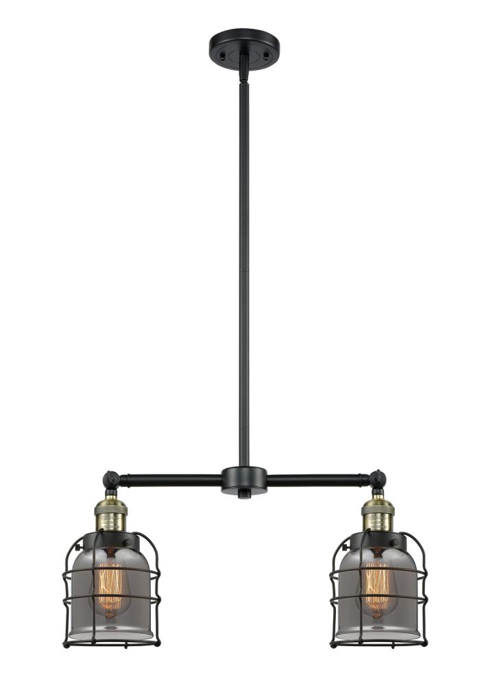 Bell Cage - 2 Light - 21 inch - Black Antique Brass - Stem Hung - Adjustable Island Light