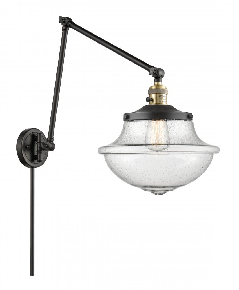 Oxford - 1 Light - 12 inch - Black Antique Brass -Adjustable Swing Arm