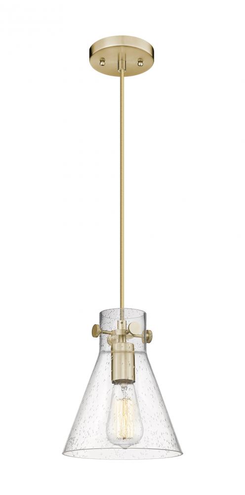 Newton Cone - 1 Light - 8 inch - Chanpagne Bronze - Cord hung - Pendant