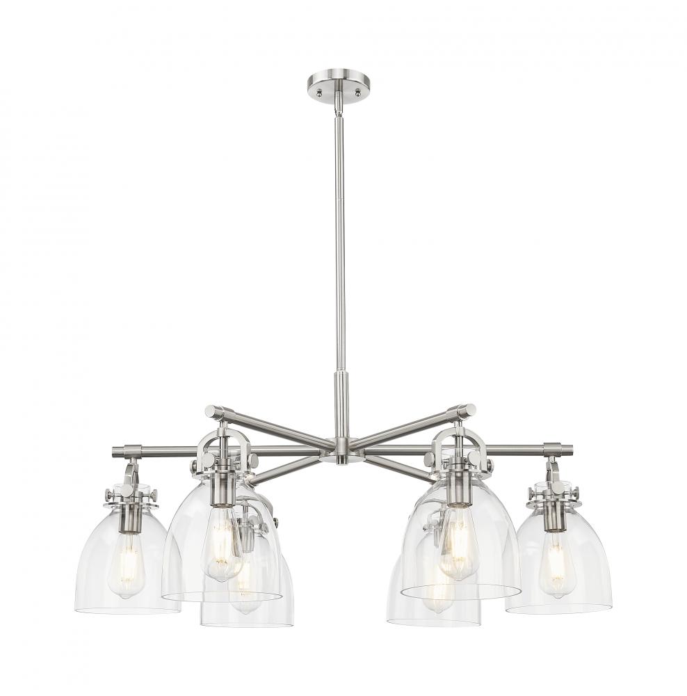 Newton Bell - 6 Light - 26 inch - Satin Nickel - Chandelier