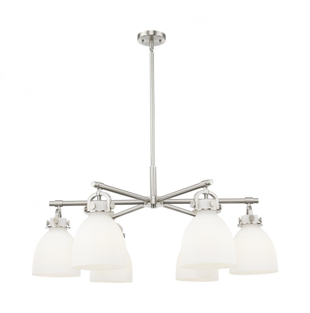 Newton Bell - 6 Light - 26 inch - Satin Nickel - Chandelier