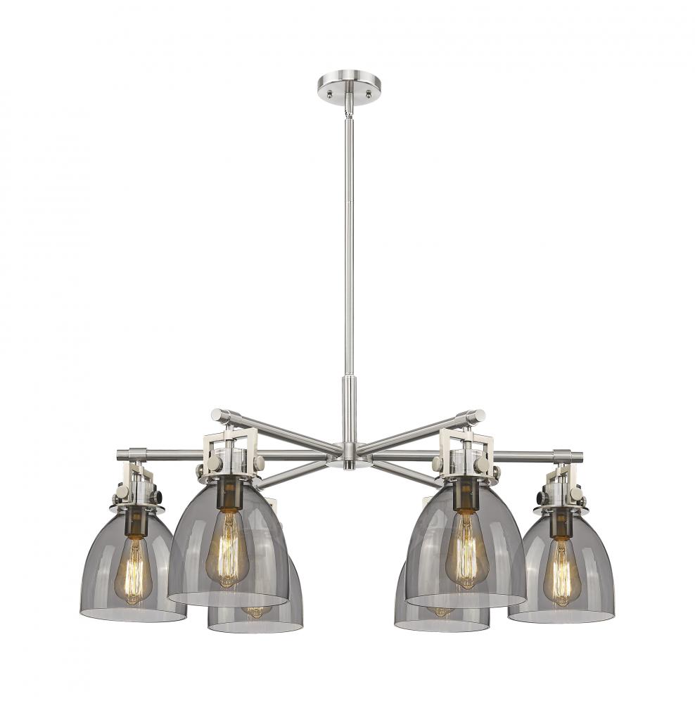 Newton Bell - 6 Light - 26 inch - Satin Nickel - Chandelier