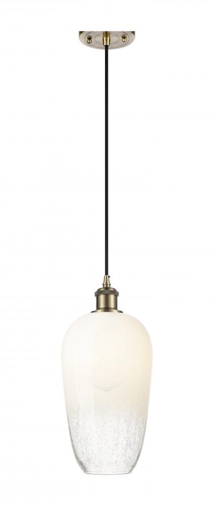 Brookhaven Flute - 1 Light - 7 inch - Antique Brass - Cord hung - Mini Pendant