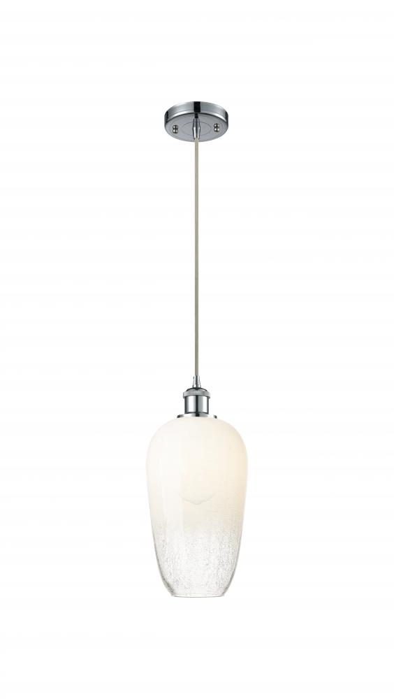 Brookhaven Flute - 1 Light - 7 inch - Polished Chrome - Cord hung - Mini Pendant