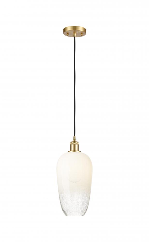 Brookhaven Flute - 1 Light - 7 inch - Satin Gold - Cord hung - Mini Pendant