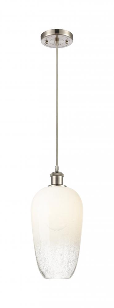 Brookhaven Flute - 1 Light - 7 inch - Brushed Satin Nickel - Cord hung - Mini Pendant