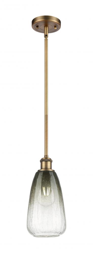 Brookhaven Almond - 1 Light - 6 inch - Brushed Brass - Stem hung - Mini Pendant