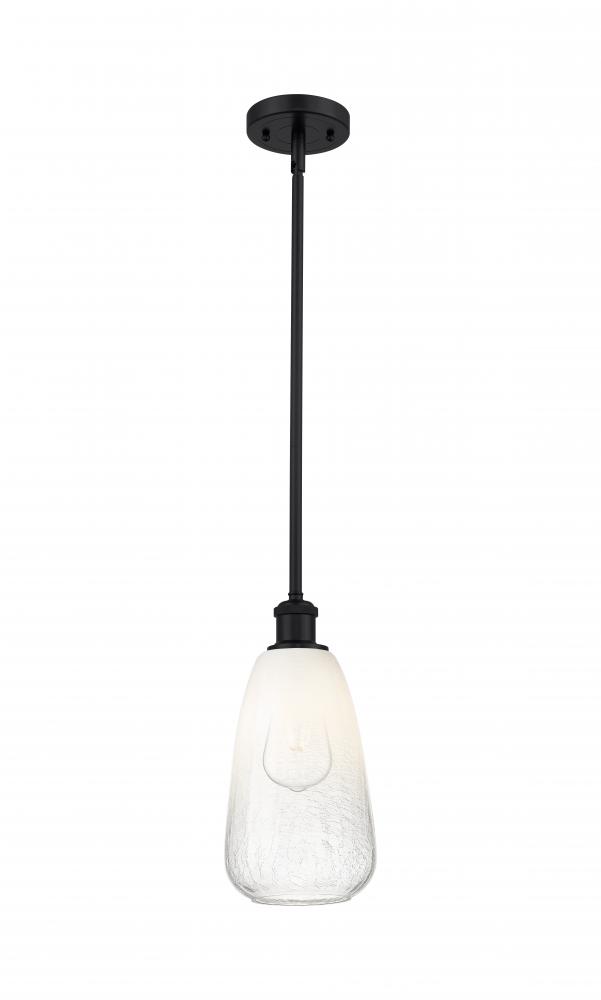 Brookhaven Almond - 1 Light - 6 inch - Matte Black - Stem hung - Mini Pendant