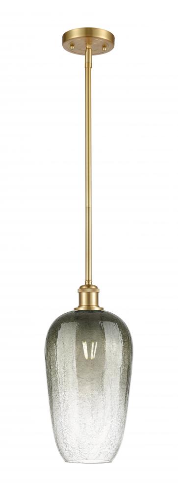 Brookhaven Flute - 1 Light - 7 inch - Satin Gold - Stem hung - Mini Pendant