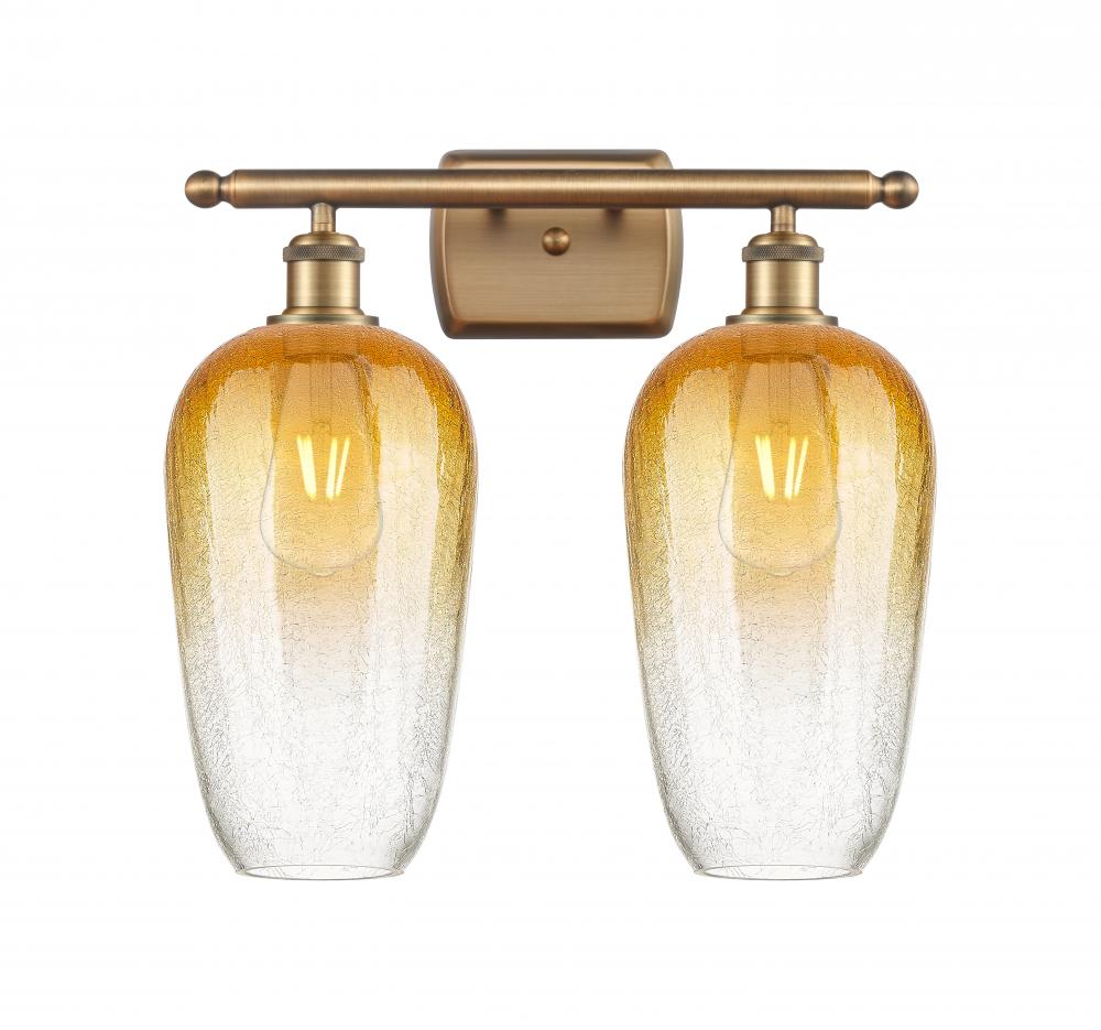 Brookhaven Flute - 2 Light - 17 inch - Brushed Brass - Bath Vanity Light