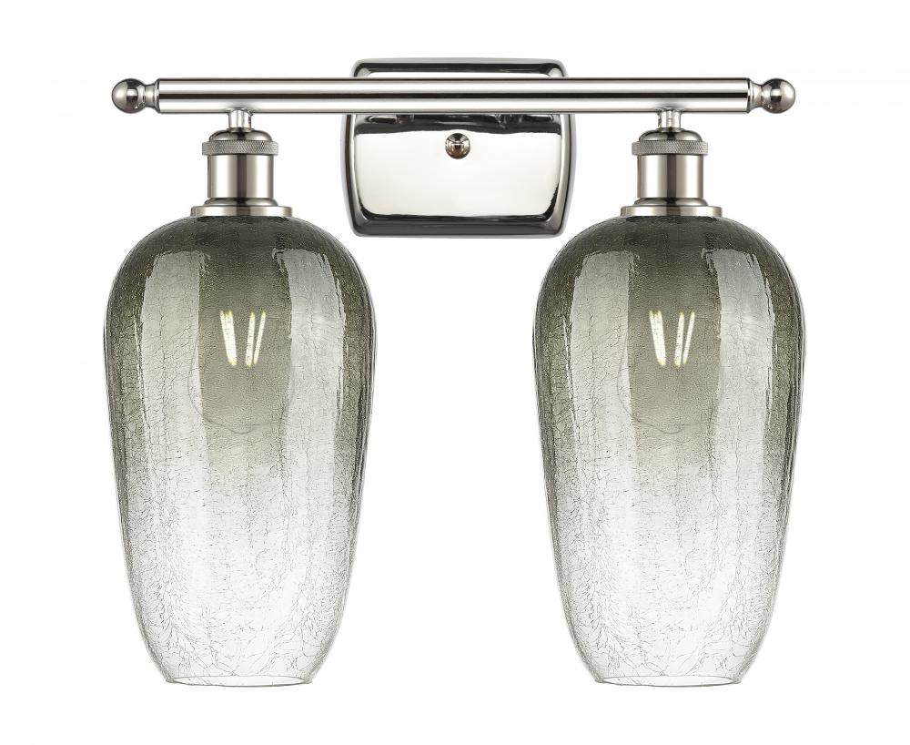 Brookhaven Flute - 2 Light - 17 inch - Polished Nickel - Bath Vanity Light