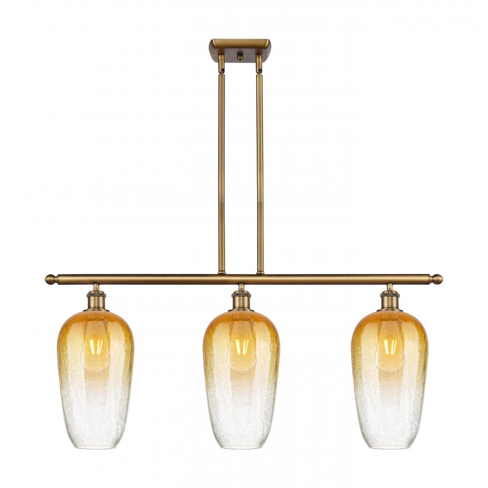 Brookhaven Flute - 3 Light - 36 inch - Brushed Brass - Stem Hung - Island Light