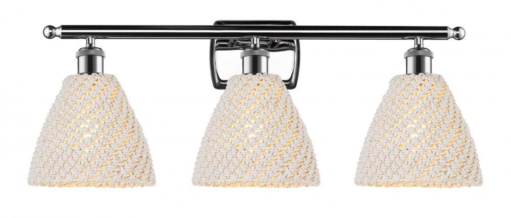 Bristol Natural - 3 Light - 28 inch - Polished Chrome - Bath Vanity Light