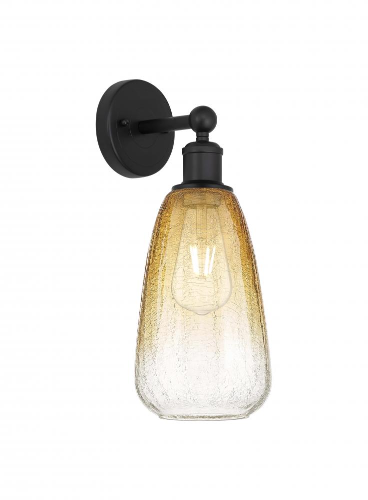 Brookhaven Almond - 1 Light - 6 inch - Matte Black - Sconce