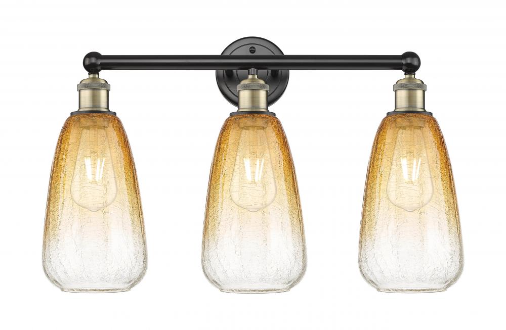 Brookhaven Almond - 3 Light - 24 inch - Black Antique Brass - Bath Vanity Light