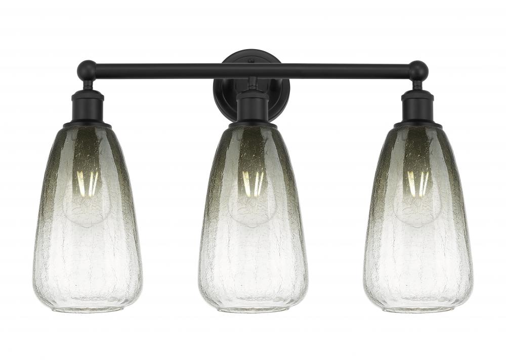Brookhaven Almond - 3 Light - 24 inch - Matte Black - Bath Vanity Light