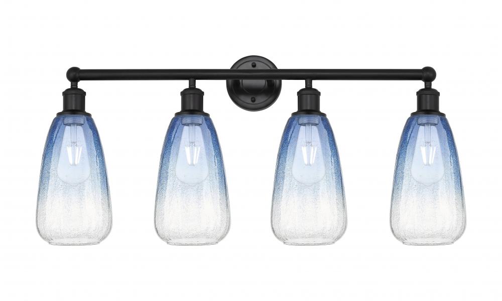 Brookhaven Almond - 4 Light - 33 inch - Matte Black - Bath Vanity Light
