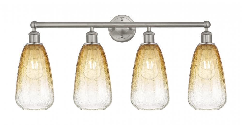 Brookhaven Almond - 4 Light - 33 inch - Brushed Satin Nickel - Bath Vanity Light