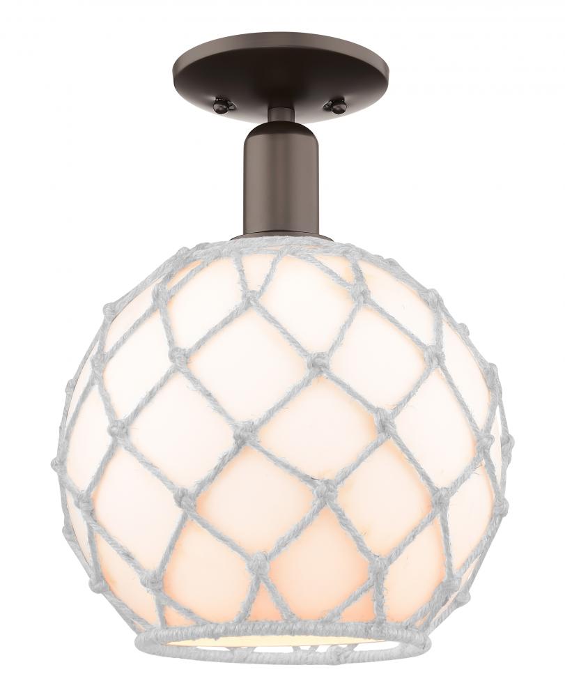Farmhouse Rope - 1 Light - 10 inch - Oil Rubbed Bronze - Semi-Flush Mount