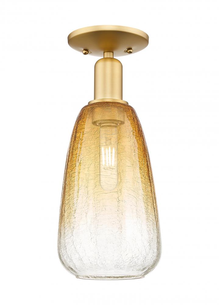 Brookhaven Almond - 1 Light - 6 inch - Satin Gold - Semi-Flush Mount