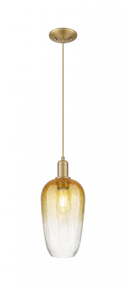 Brookhaven Flute - 1 Light - 6 inch - Black Antique Brass - Cord hung - Mini Pendant